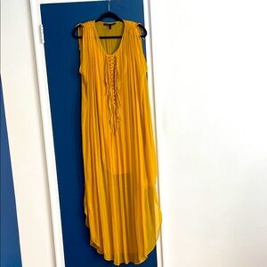 BCBGMaxAzria Mustard High Low Dress